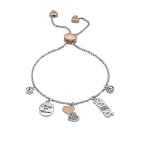 Swarovski Crystal Brilliance Silver Sisters Charm Bracelet
